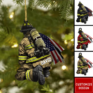 Personalized  Firefighter Christmas Acrylic Ornament - 2024 New Release