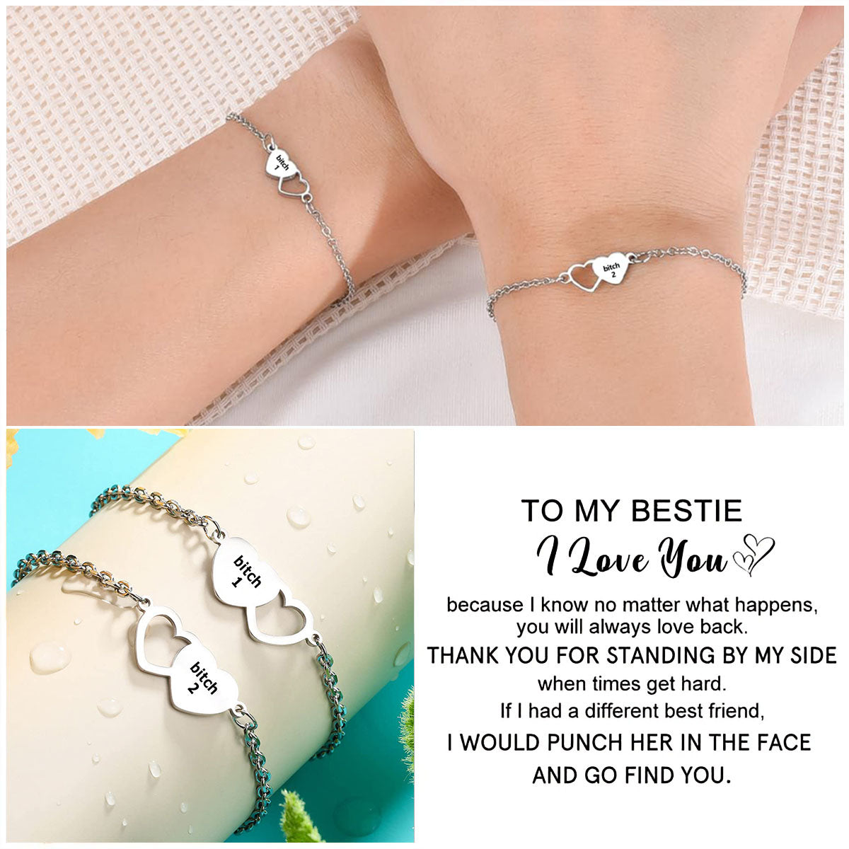 For Friend-You're My Favorite B*ch Heart Set Bracelet