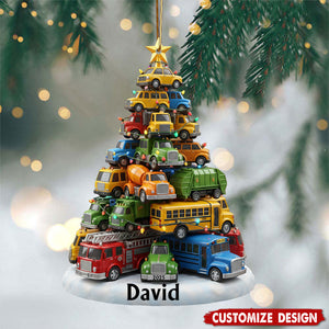 Personalized Kid Truck Christmas Ornament
