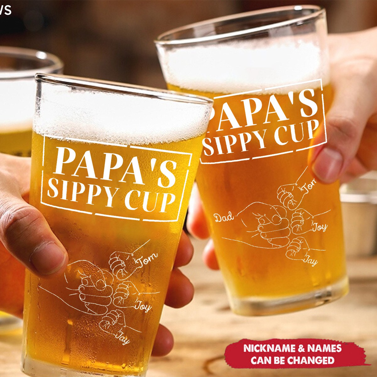 Daddy's Sippy Cup - Personalized Beer Glass