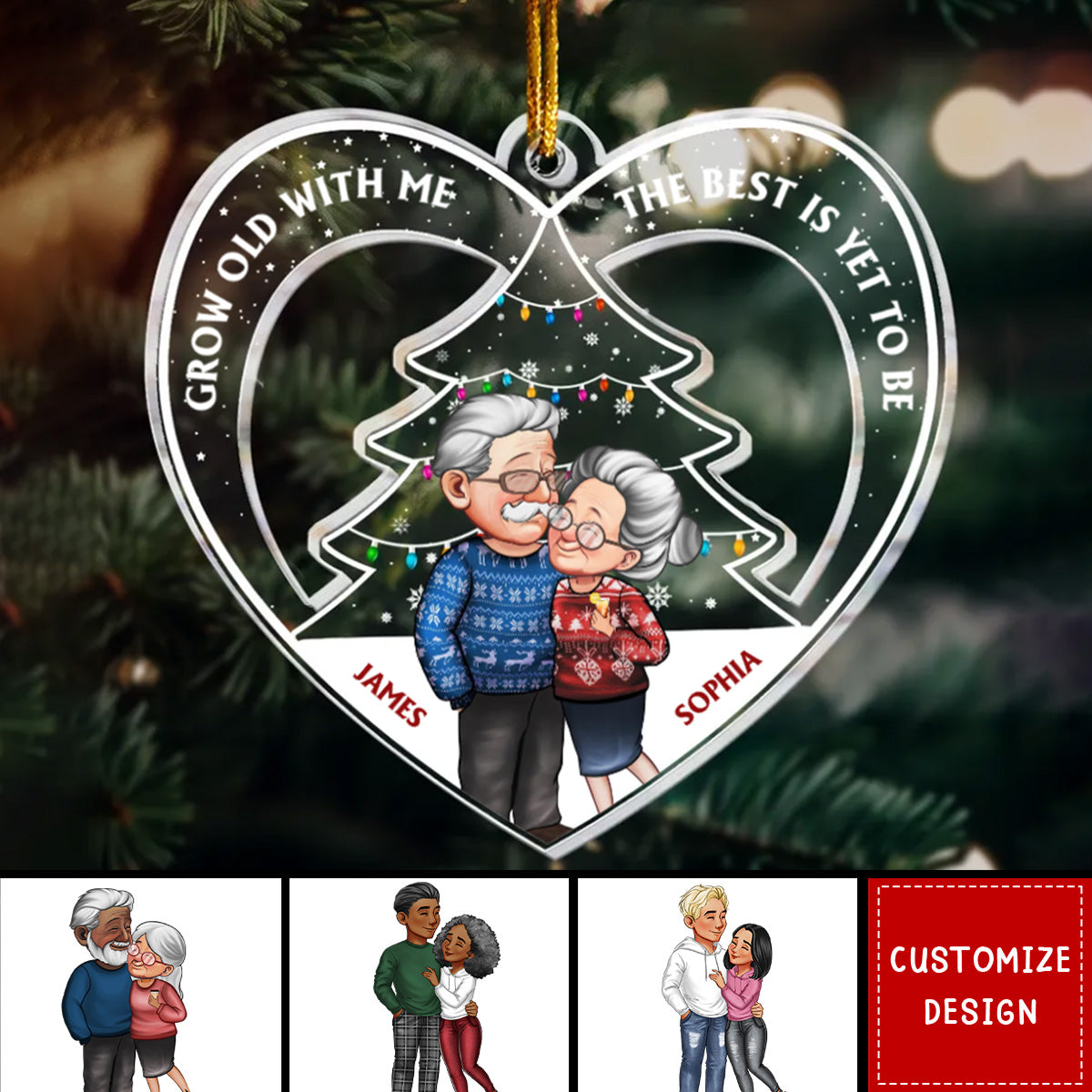 From Our First Kiss Christmas Couple - Personalized Acrylic Ornament - 2024 New Release