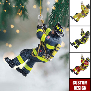 Personalized Firefighter Christmas Ornament - Custom Fireman Gift