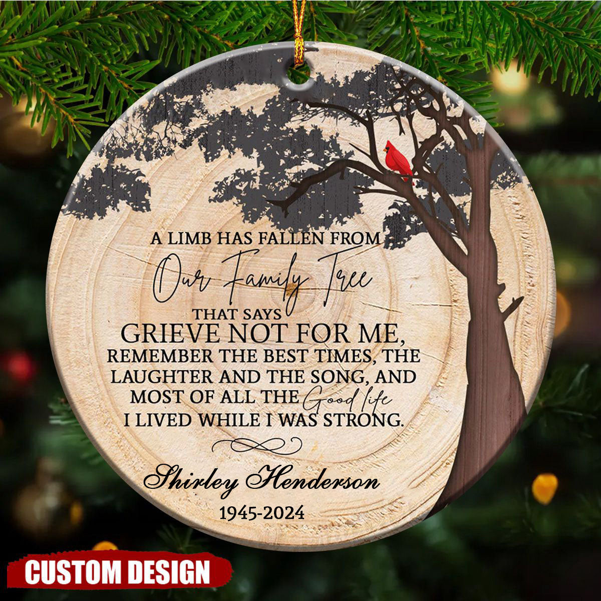2024 New Release - A Limb Has Fallen Personalized Memorial Christmas Ornaments