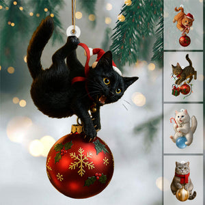 Cute Cat Christmas Tree Ornament - Festive Feline Fun for Your Tree
