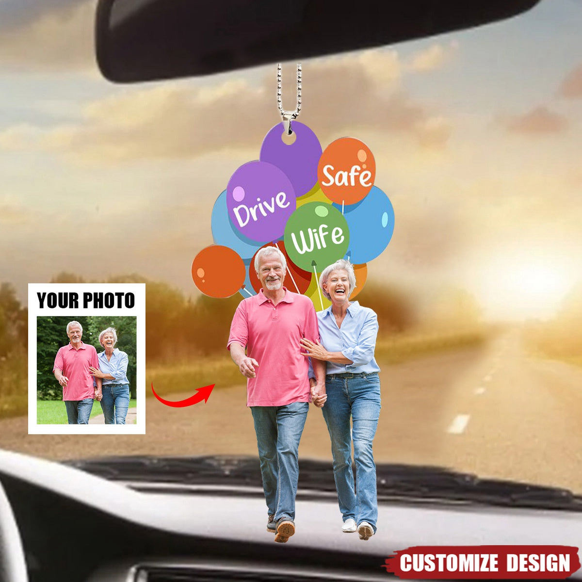 Drive Safe Hooman - Personalized Car Photo Ornament