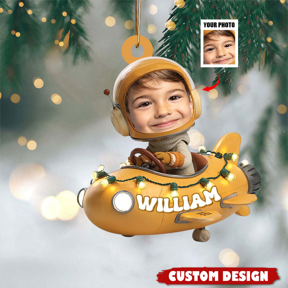 Personalized Kid Photo Ornament - Gift For Kids