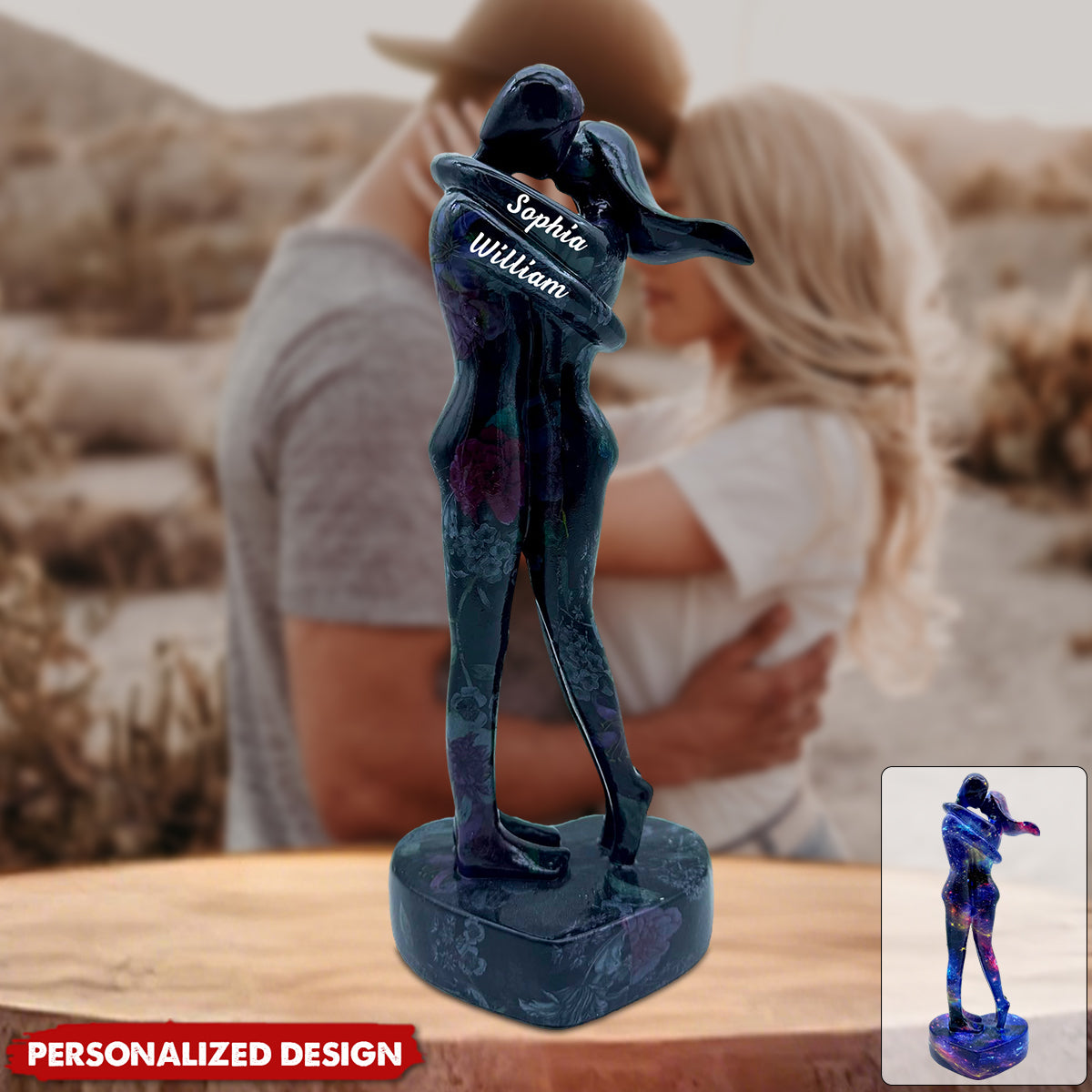 Personalized Couple Sweethearts Lover Hug Kissing Plaque Gift For Lover