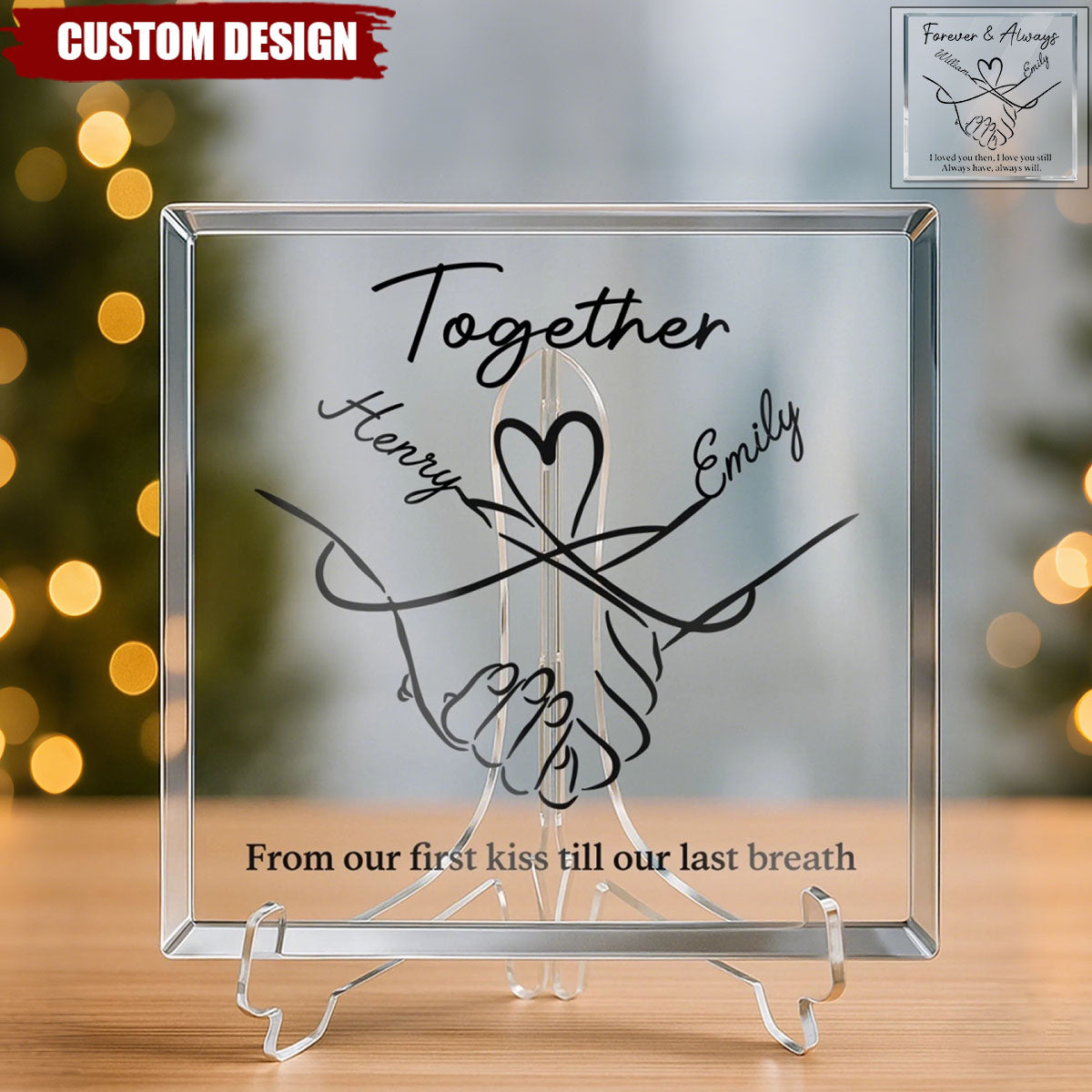 Custom Square Shaped Acrylic Plaque - Personalized Anniversary Wedding Gifts For Husband And Wife, Him And Her - Love Grows With You