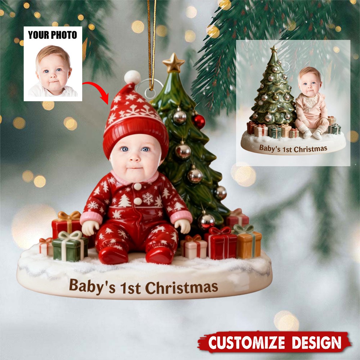 Personalized Baby 1st Christmas Ornament