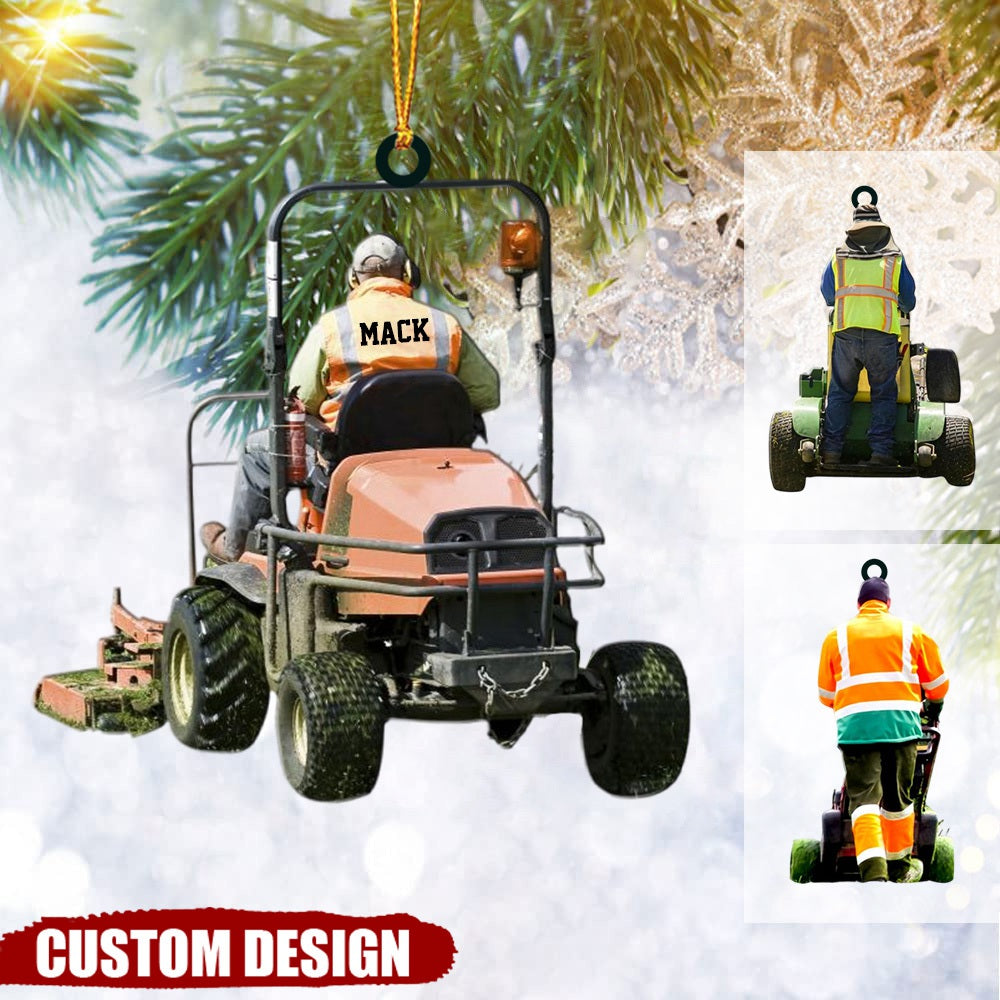 Personalized Lawnmower Hanging Ornament Christmas