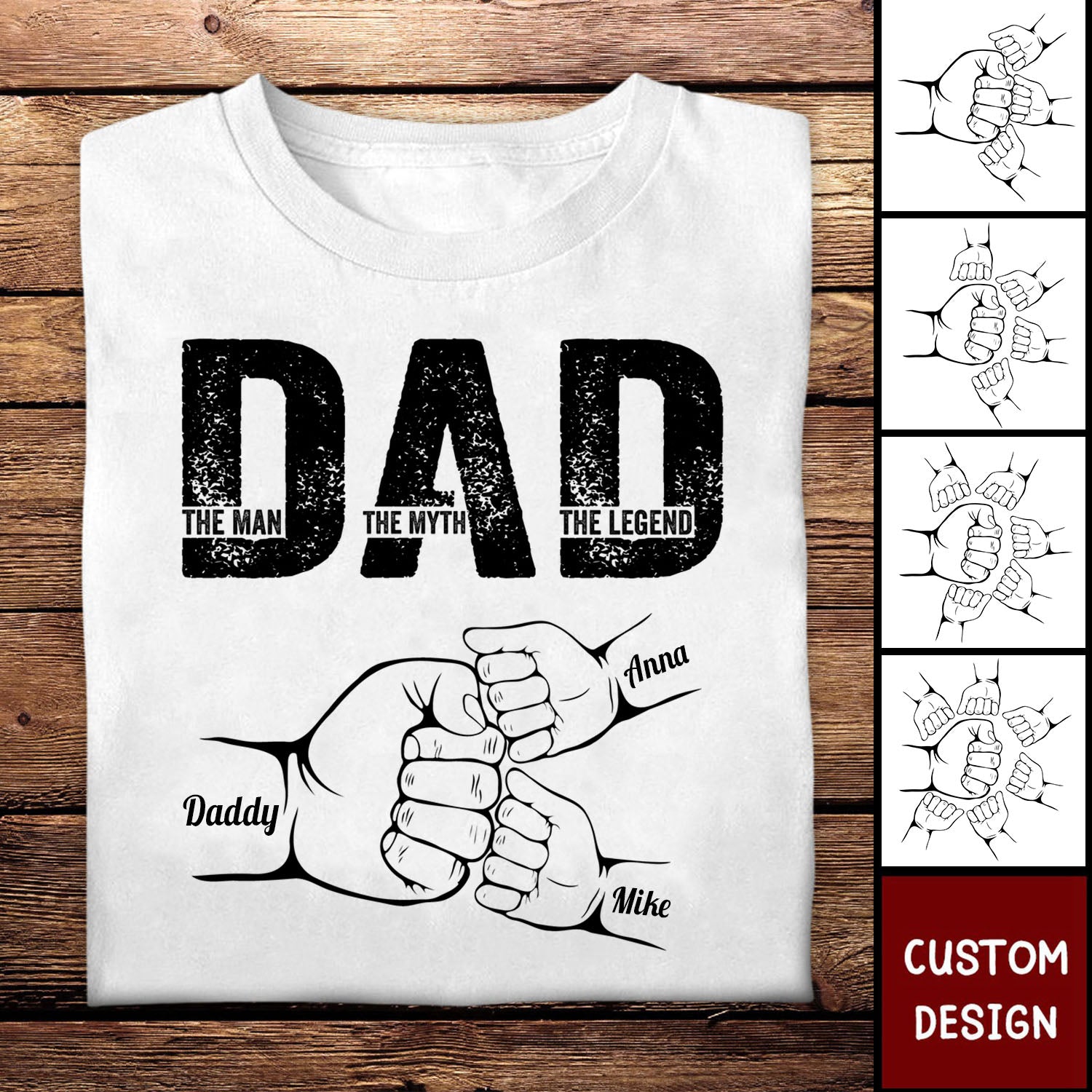 Dad The Man The Myth The Legend - Personalized Shirt
