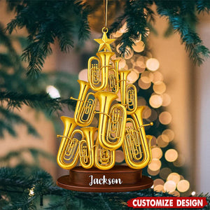 Personalized Instrument Tuba Christmas Tree Ornament Acrylic - Gift For Musical, Tuba Player Euphonium Player