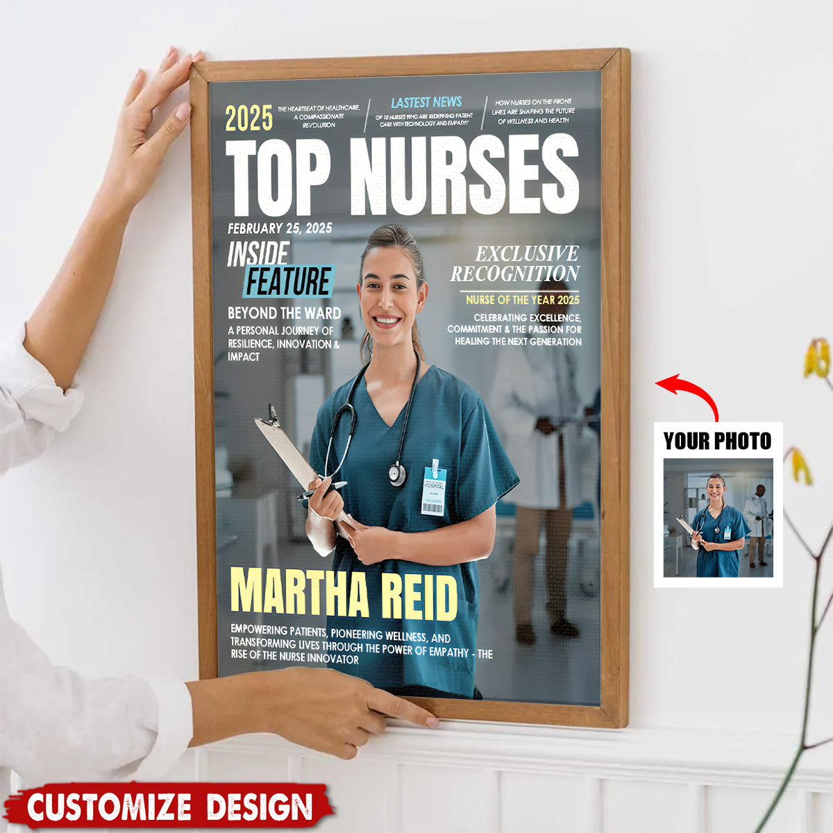 Personalized Top Nurses Magazine Cover Poster - Nurses Appreciate Gift