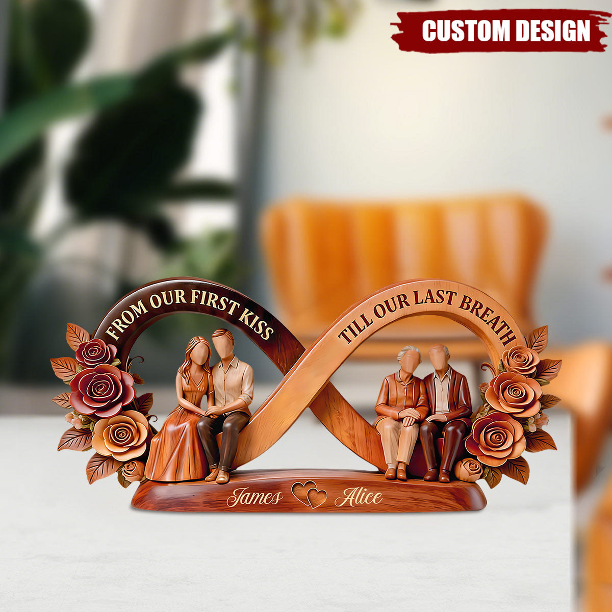 From Our First Kiss Till Our Last Breath - Personalized Custom Shaped Acrylic Plaque