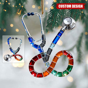 Personalized Stethoscope Themed Christmas Ornament