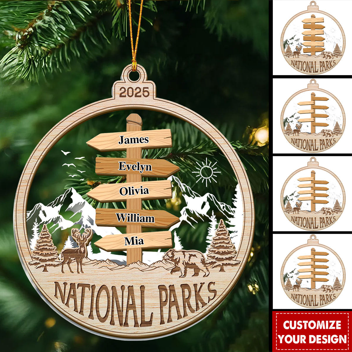 Personalized National Park Travel Christmas Ornament