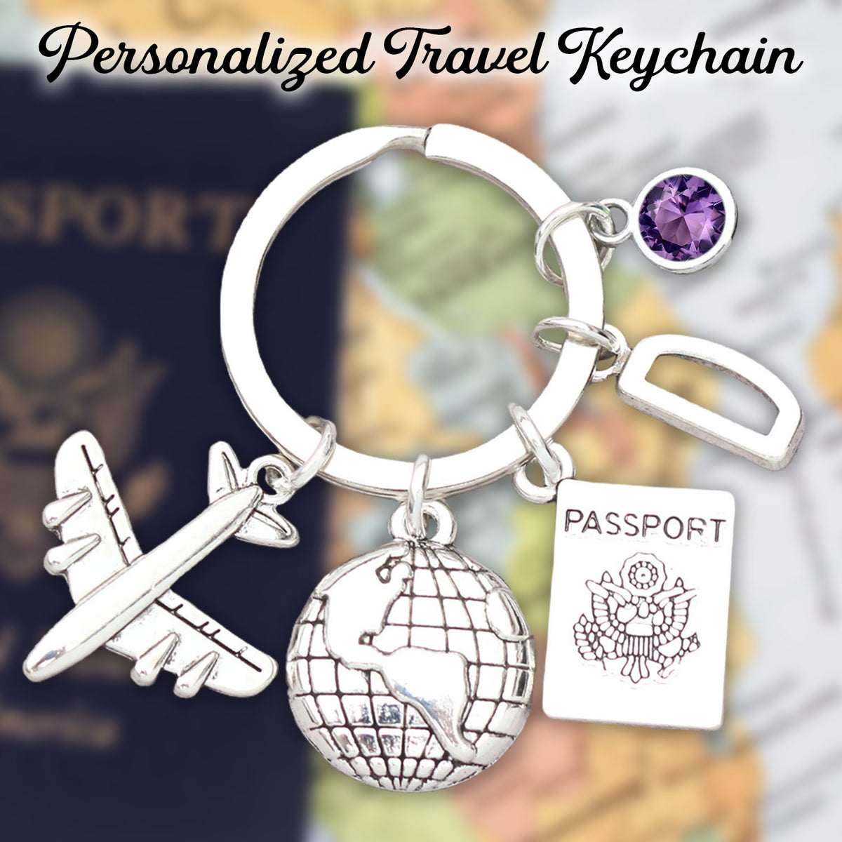 Personalized Travel Keychain, Adventure Gift