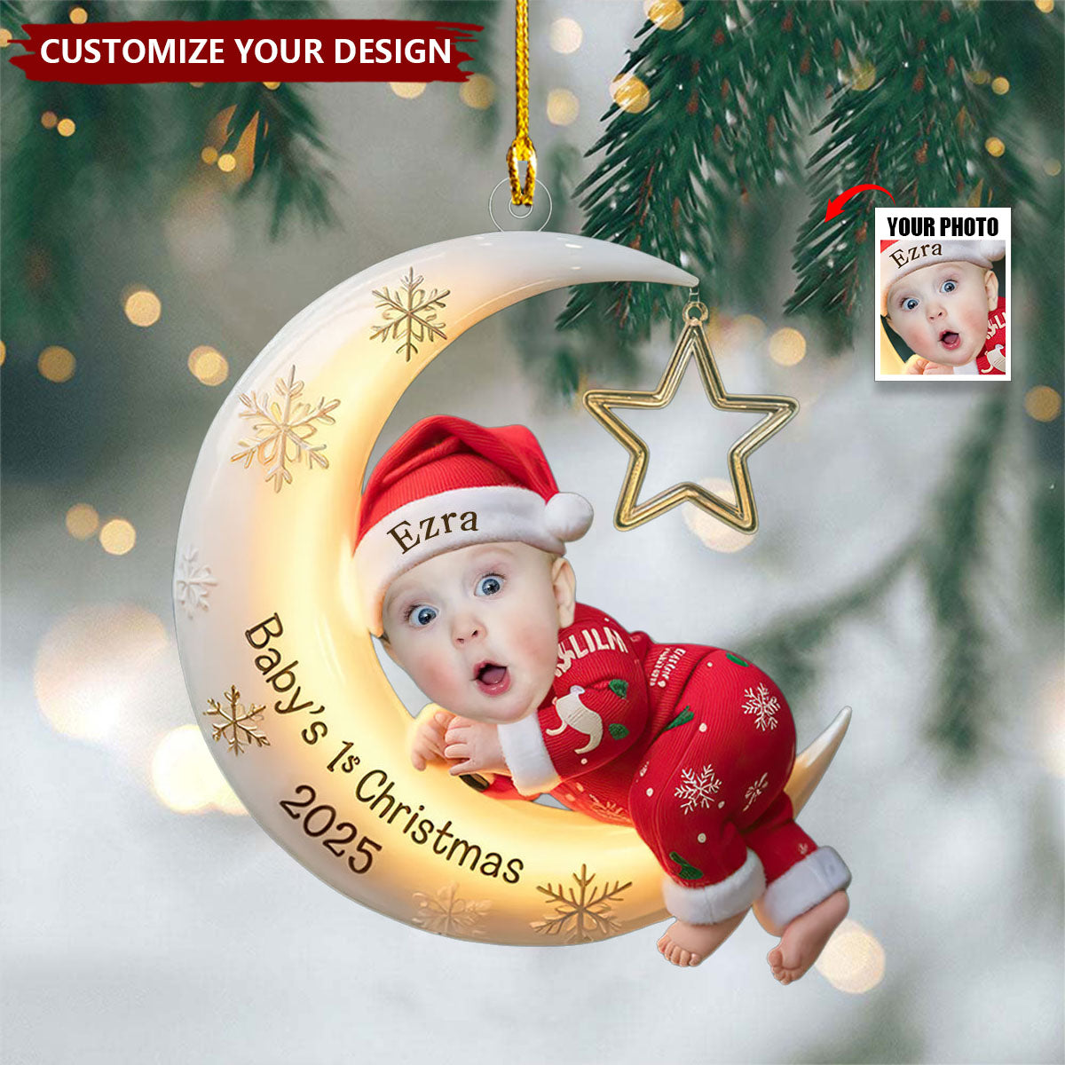 Baby's First Christmas Personalized Acrylic Photo Ornament