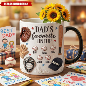 Personalized Baseball Dad Magic Coffee Mug-Gifts For Dad
