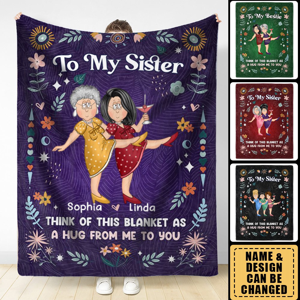 Think Of This Blanket - Gift For Sisters - Personalized Fleece Blanket