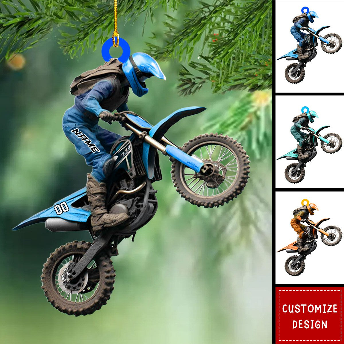 Personalized Dirt Bike Christmas Ornaments Gift for Racing Lovers - 2024 New Release