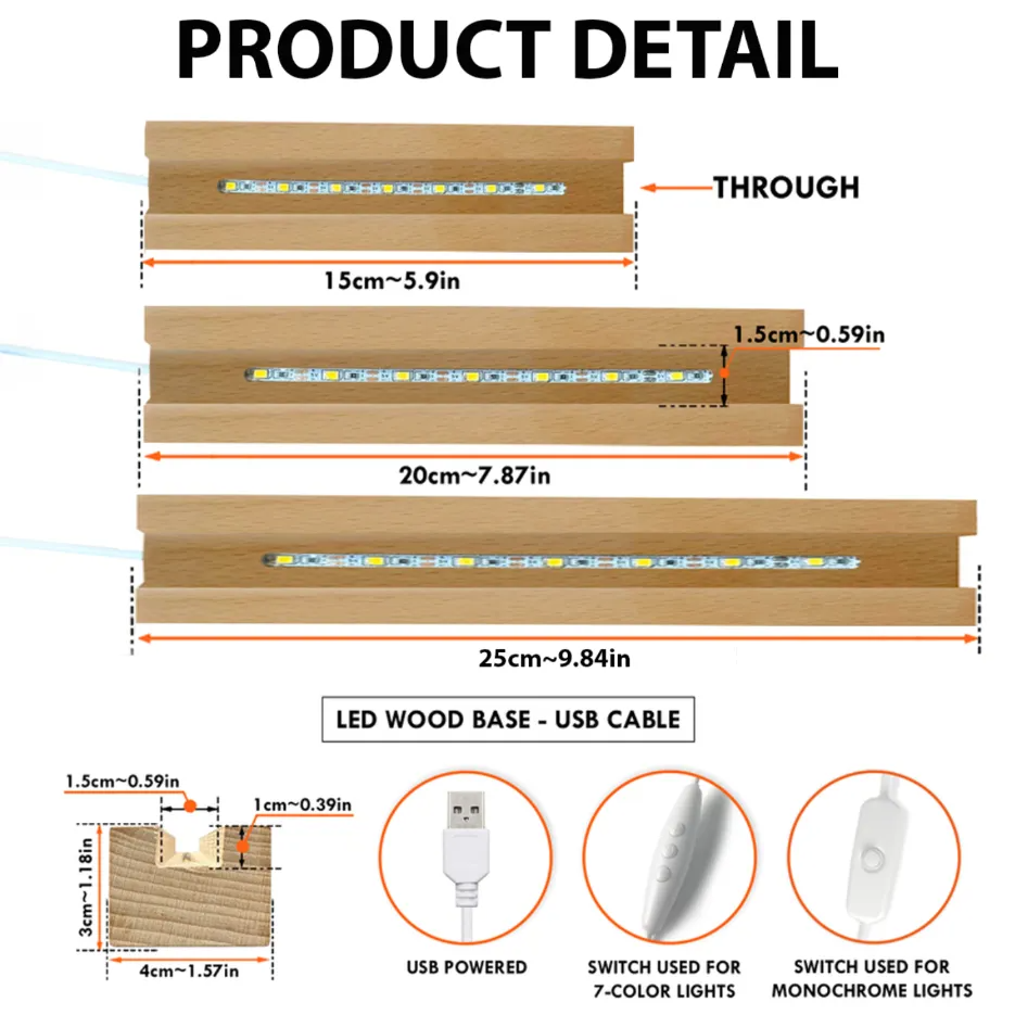 Daddy's Team Fist Bump Personalized Acrylic LED Night Light - Father's Day Gift For Dad