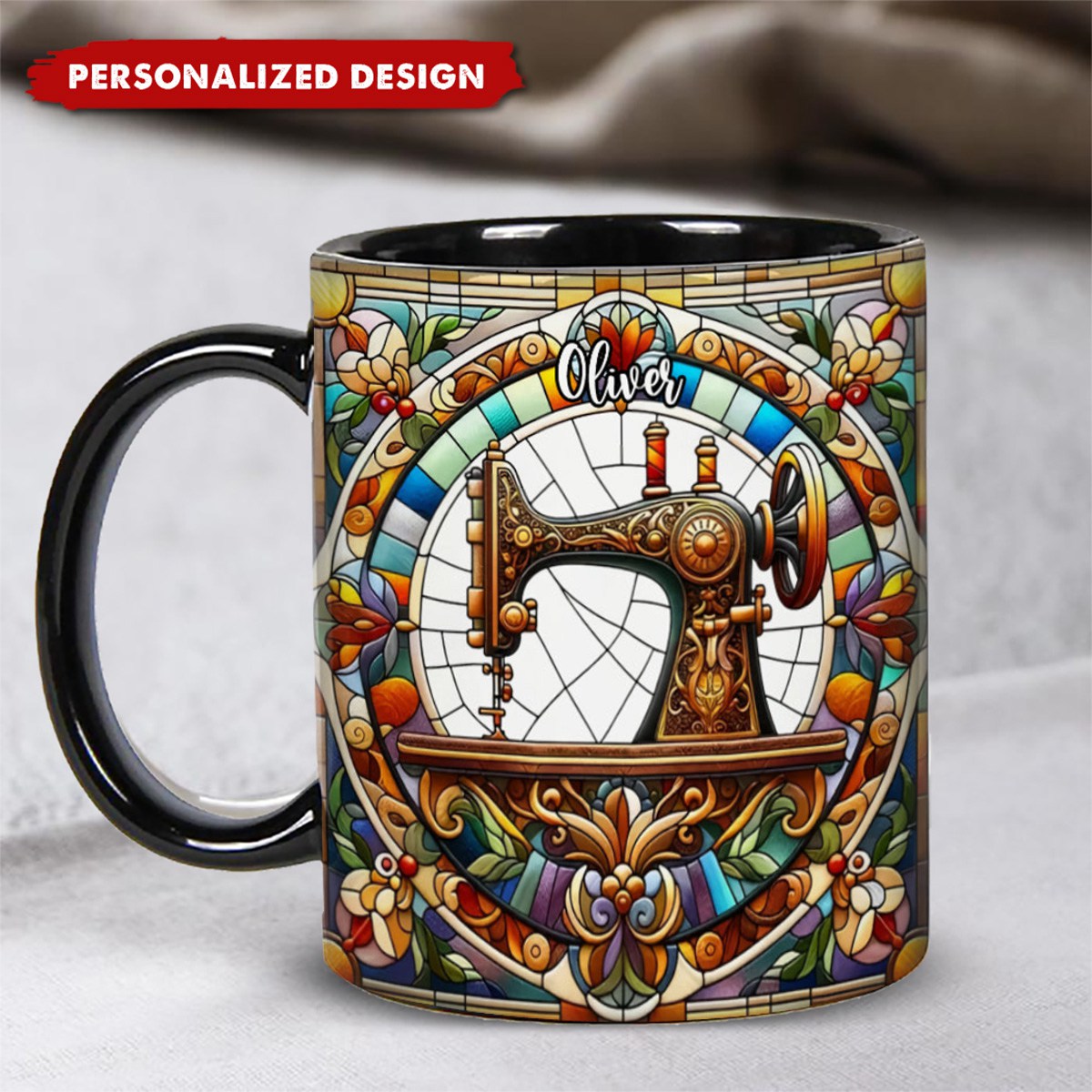 Colorful Sewing Machine - Personalized Sewing Mug