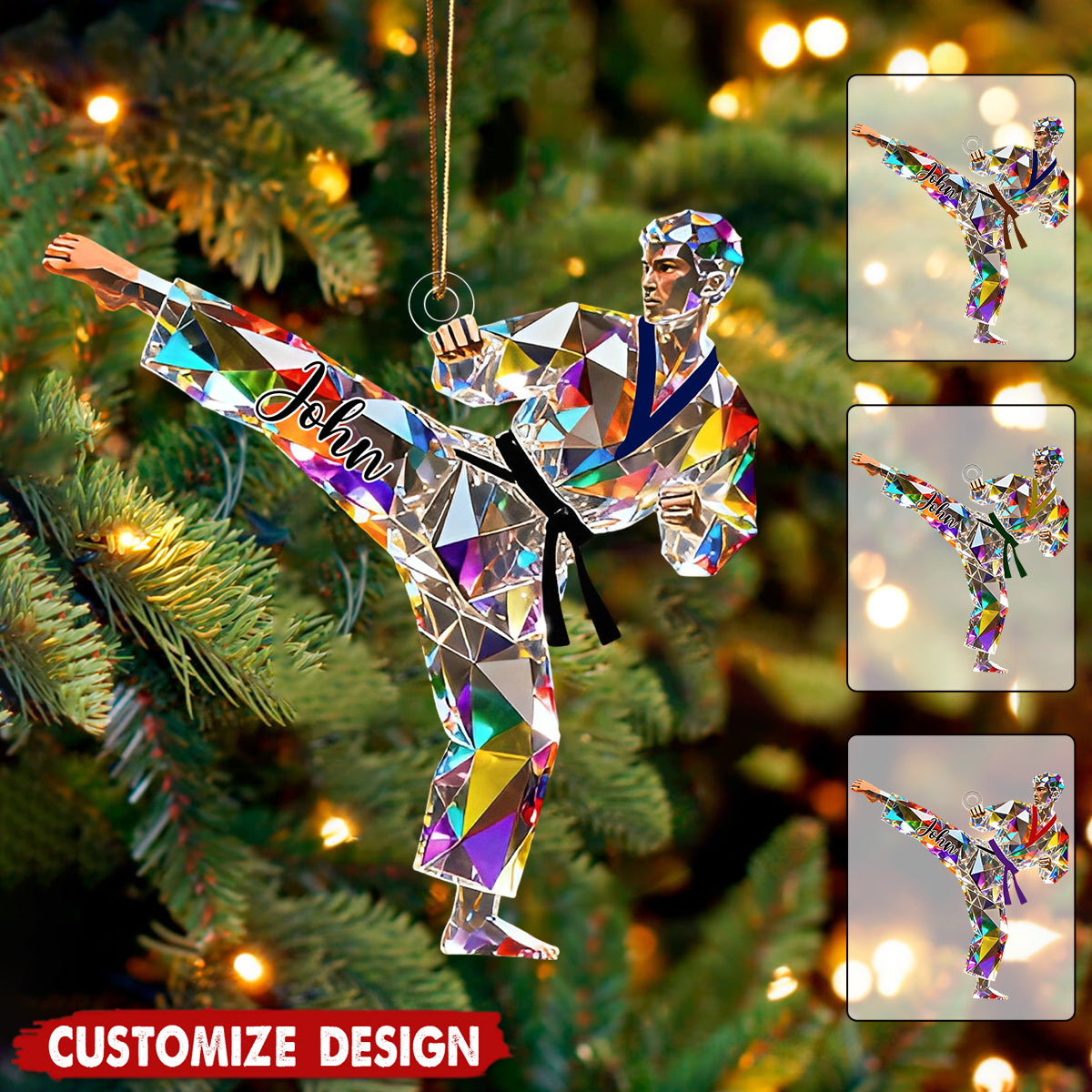 Personalized Taekwondo /Karate/ Jiu-Jitsu Christmas Ornament