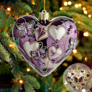 Butterfly Heart Acrylic Christmas Ornament-Gifts For Friends,  Xmas Gift For Her