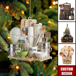 Personalized Kitchen Utensils Christmas Ornament - Gift For Food Lovers