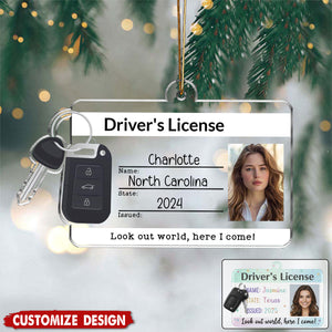 Personalized New Driver Ornament 2025, Drivers License Ornament, Gift for New Driver, Driving Ornament, Drivers Permit Christmas Ornament