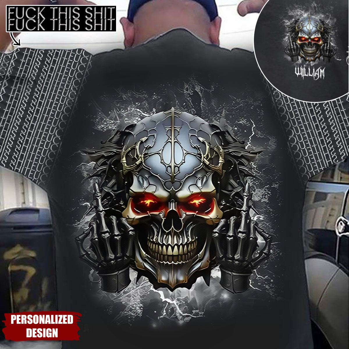F*ck This Sh*t - Personalized Skull All Over T-Shirt