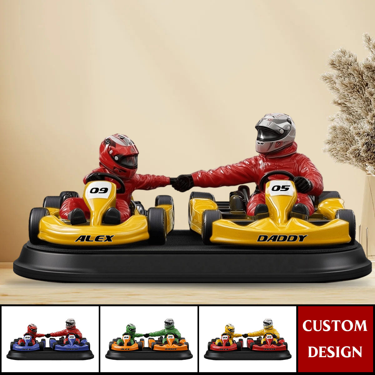 Kart Racing Loving Dad & Kid - Personalized Acrylic Plaque, Father's Day Gift for Dad, Gift for Husband