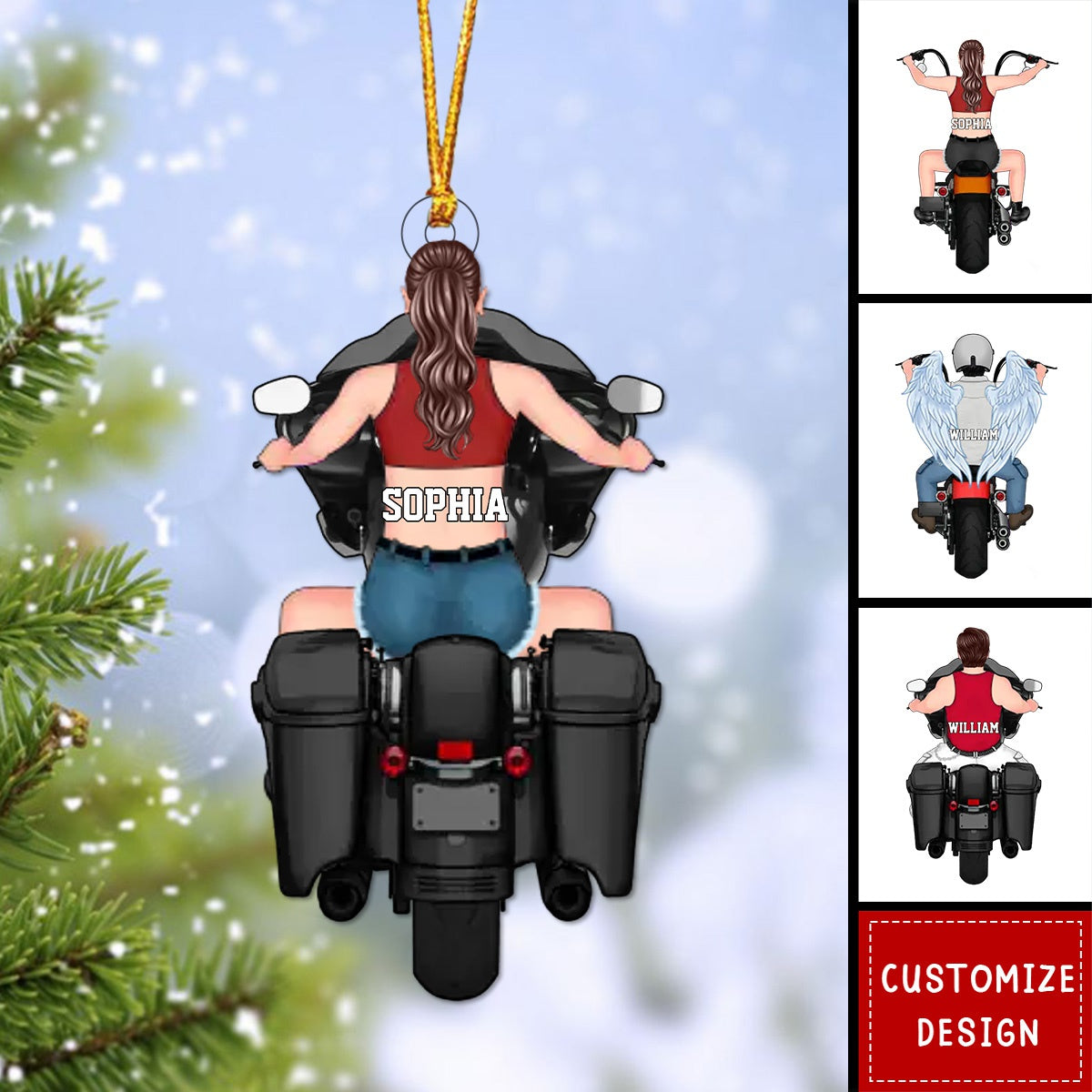 Personalized Memorial Biker AcrylicChristmas Ornament - 2024 New Release
