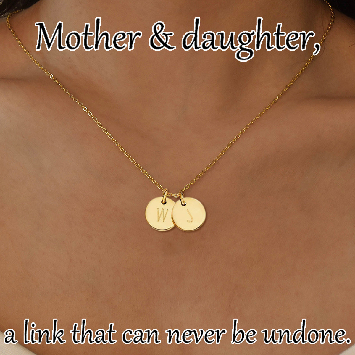 Custom Mother & Daughter Initial Disc Necklace