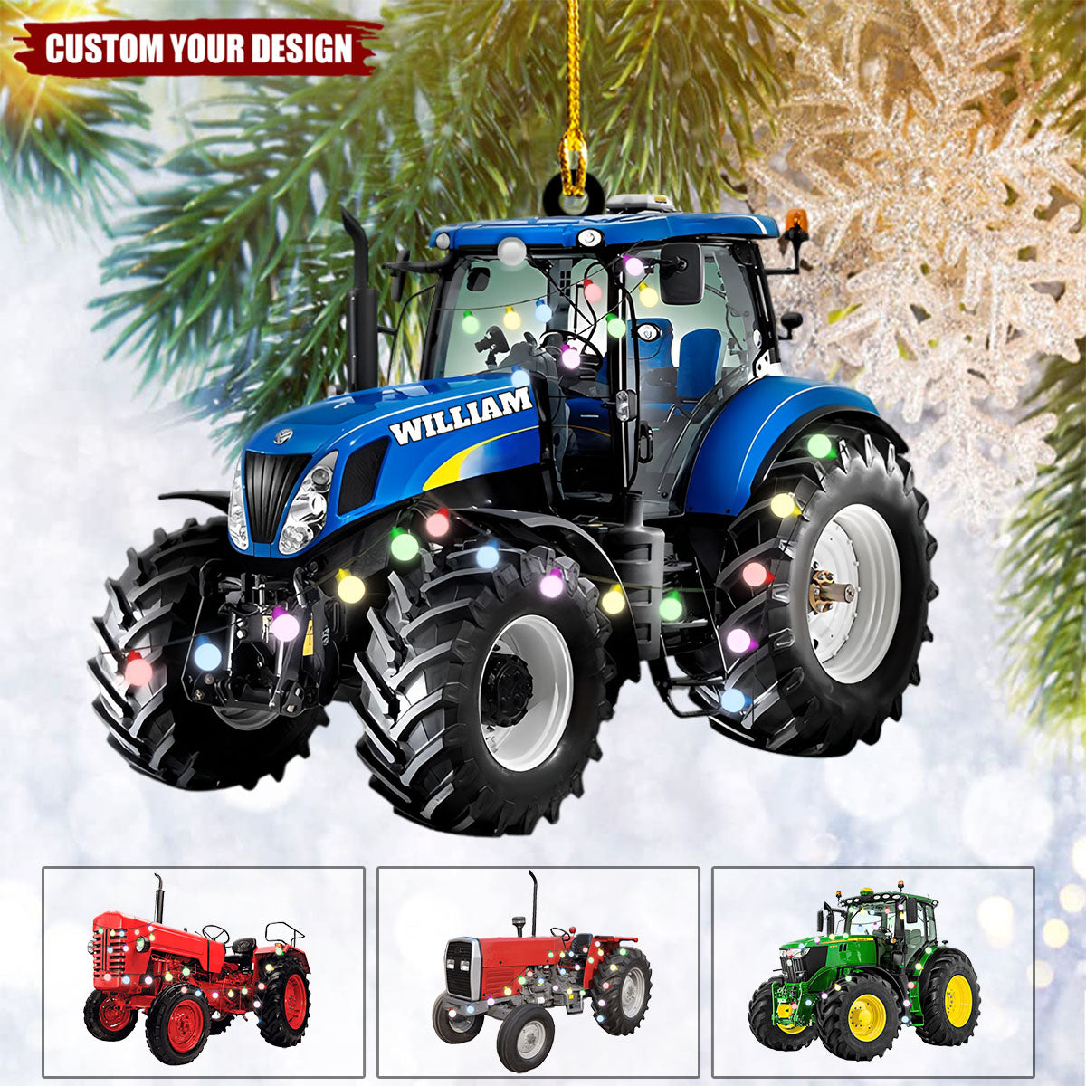 Personalized Tractor Christmas Ornament - Christmas Gift For Farmer