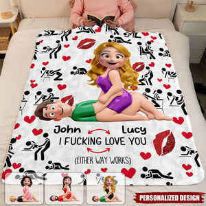 I Love You-Personalized Couple Blanket