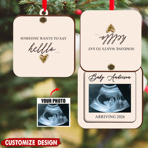 Pregnant Announcement - Personalized Pregnancy Flip Ornament