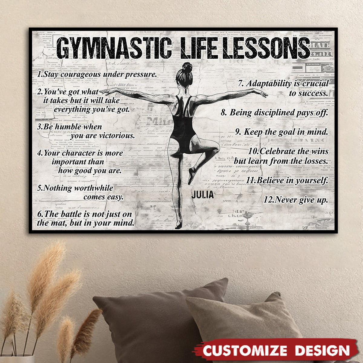 Gymnastic Life Lessons Girl Poster - Gift For Gymnastics Lovers
