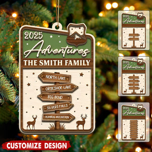 Personalized National Park Sign Travel Christmas Ornament - Gift For Traveler