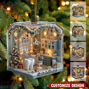 Personalized Name Dentist Office Christmas Ornament - Gift For Dentisit