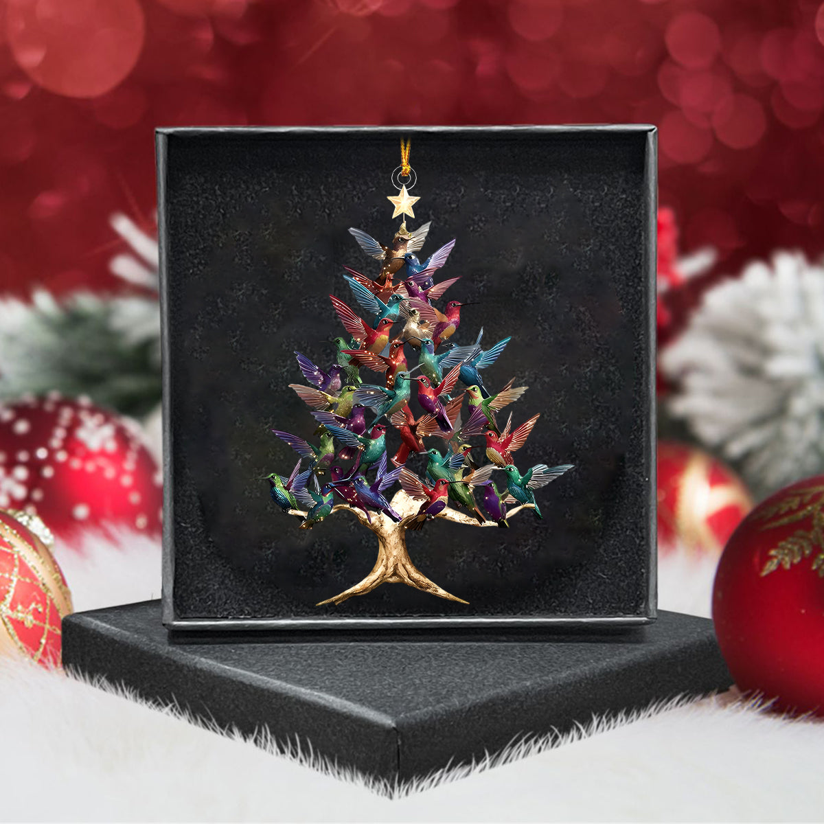 2025 New Release - Colorful Hummingbird Christmas Ornament-Gift For Hummingbird Lover