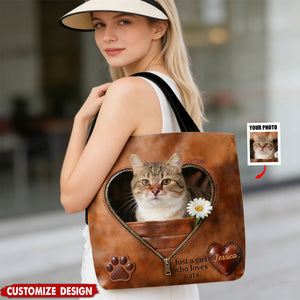 Just A Girl Who Loves Horses Dogs Cats- Personalized Tote Bag