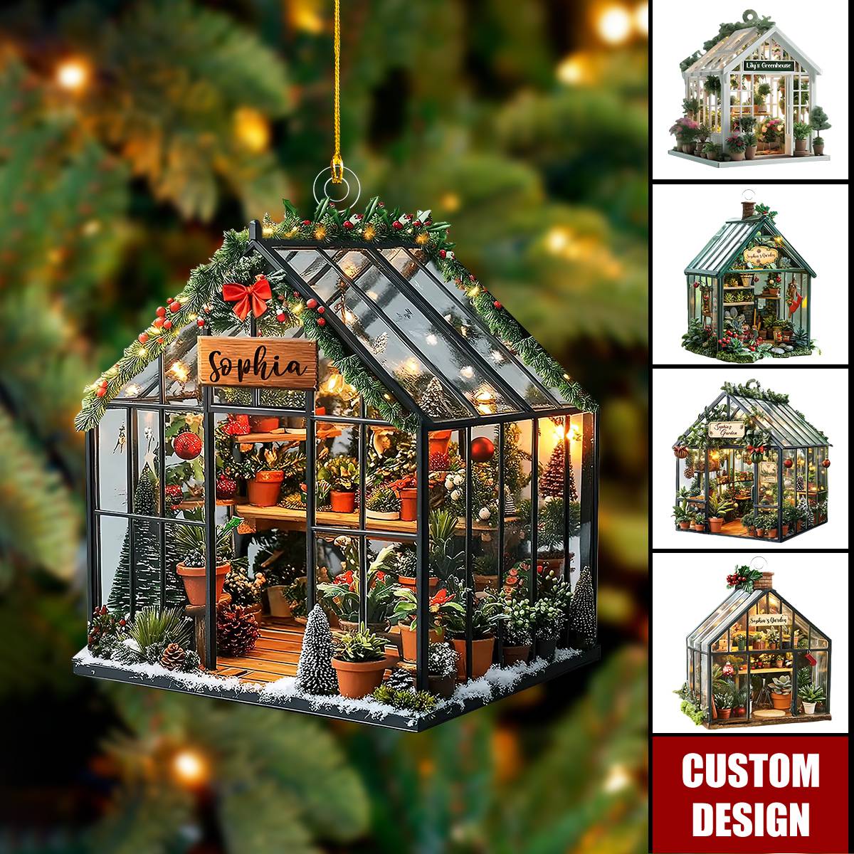 Personalized Greenhouse Christmas Ornament-Gift For Plant Lovers