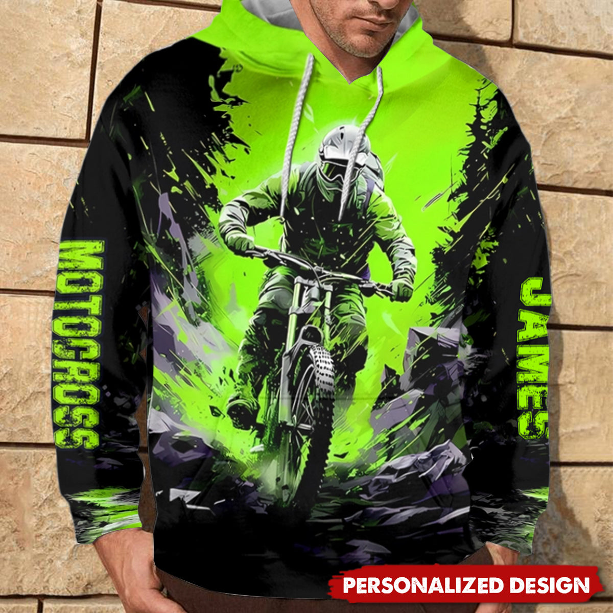 Cool Dirt Bike, Motocross-Personalized Dirt Bike Hoodie