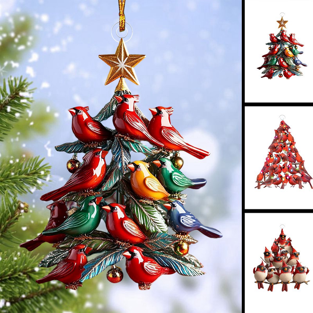 Cardinal Christmas Tree Ornament-Gift For Cardinal Lover-2024 New Release