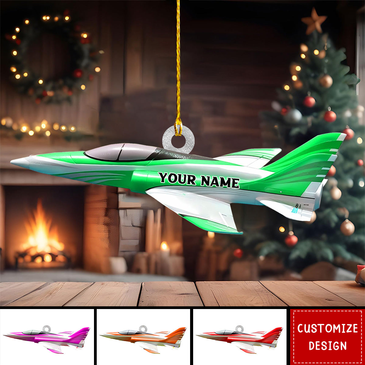 Personalized Airplane Christmas Ornament - 2024 New Release
