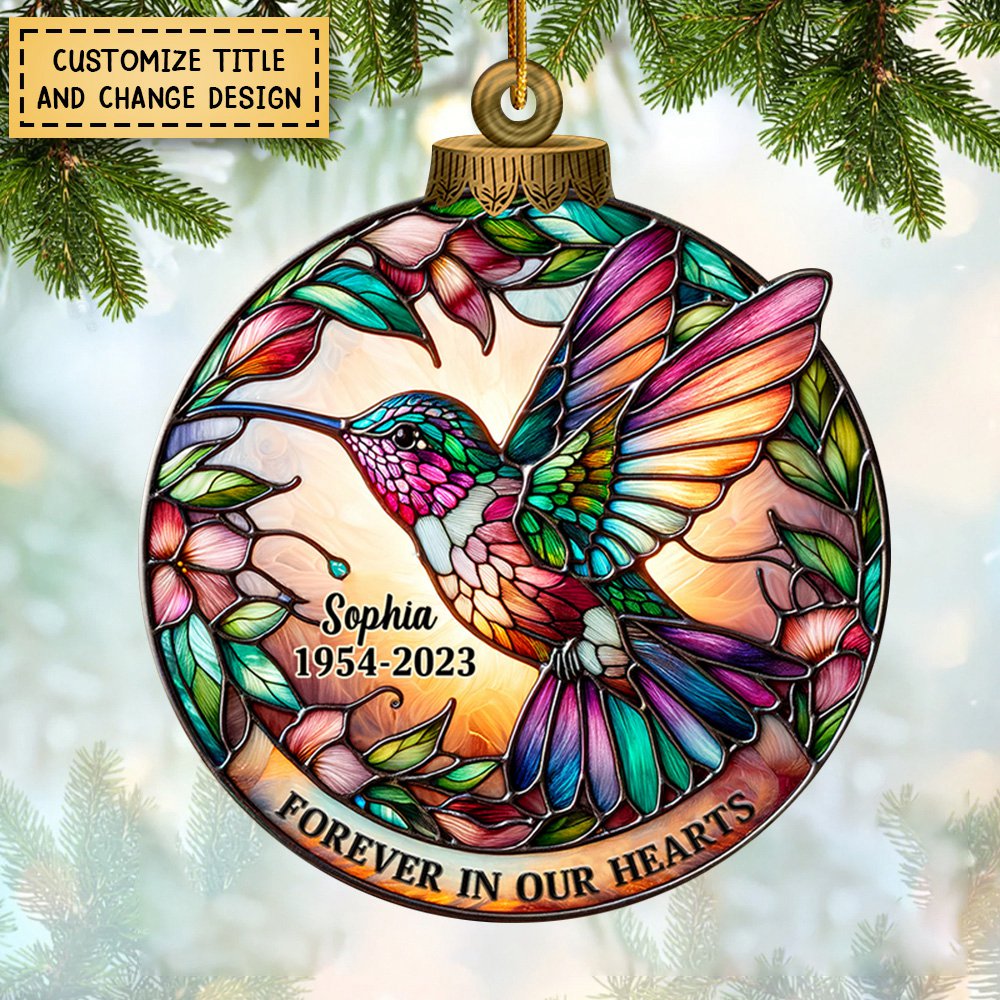 Memorial Hummingbird Personalized Acrylic Ornament