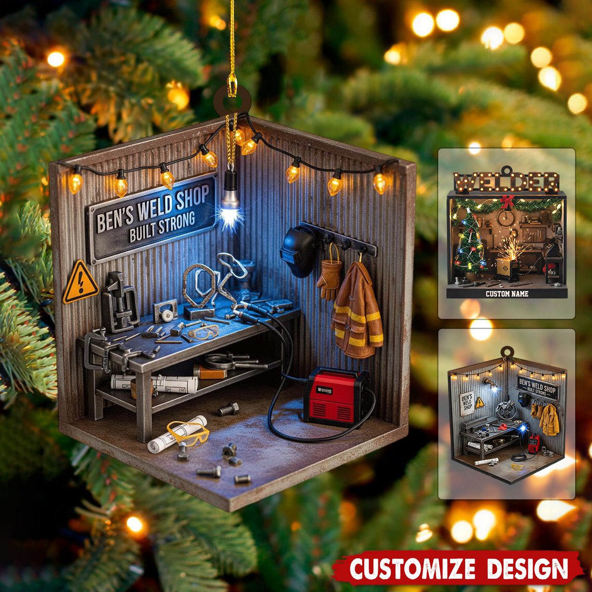 Personalized Welding Shop Christmas Ornament - Gift For Welder