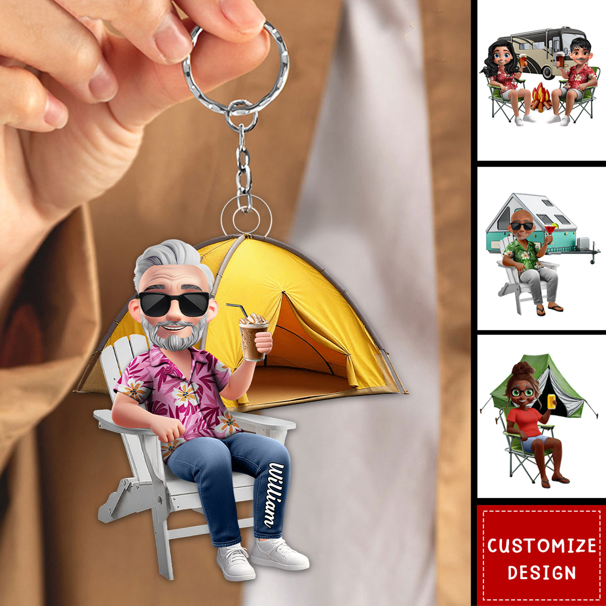Making Memories One Campsite At A Time-Personalized Keychain
